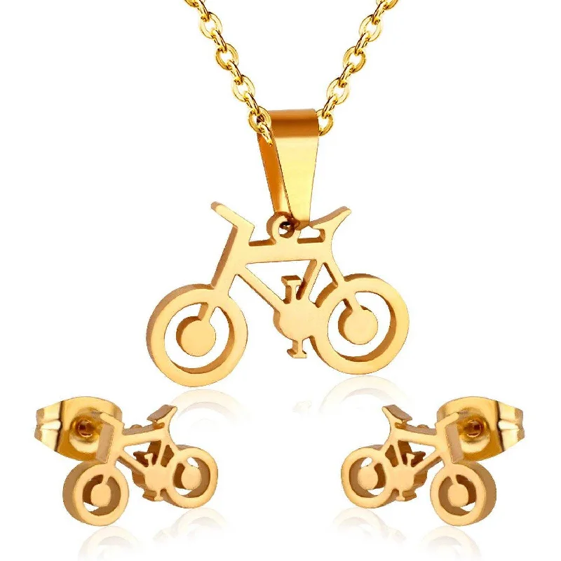 Cycolinks Bicycle Necklace & Earring Set