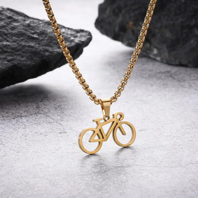 Cycolinks Road Bike Necklace Gold