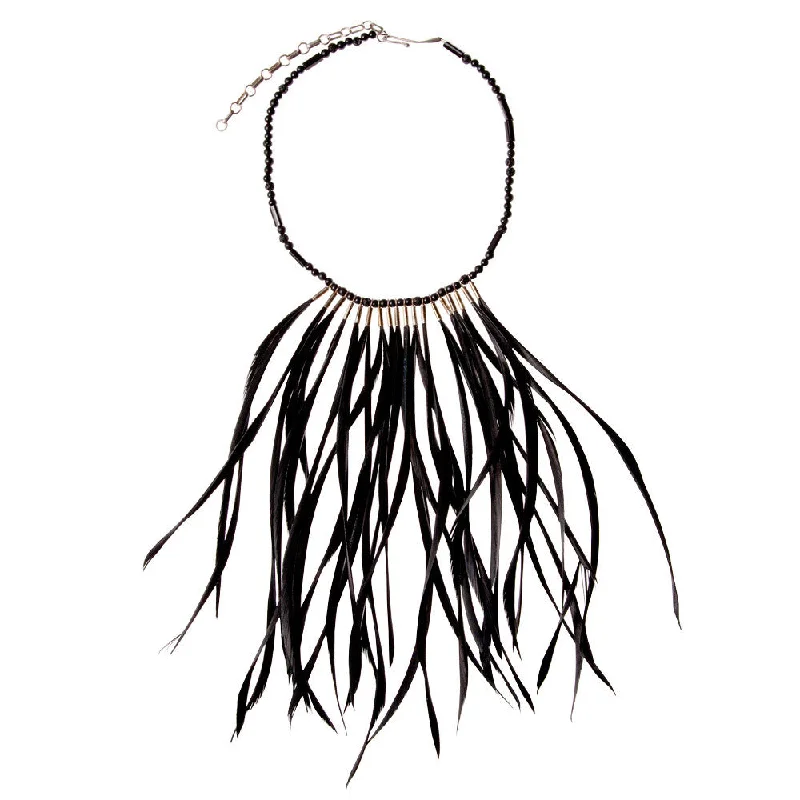 Black Feather Necklace