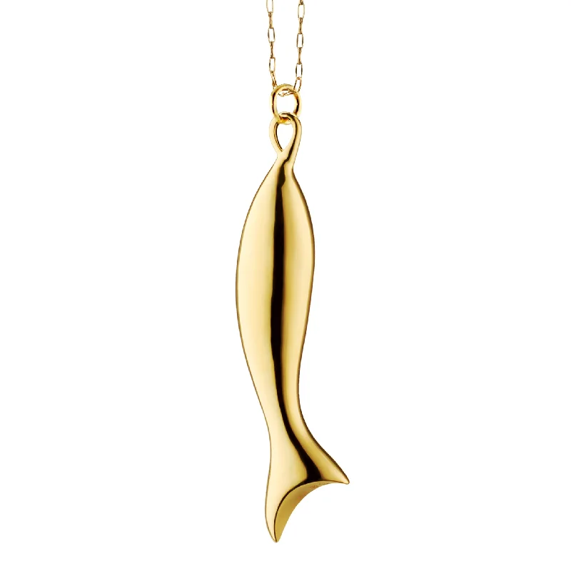 Fish "Perseverance" 18K Gold Charm Necklace