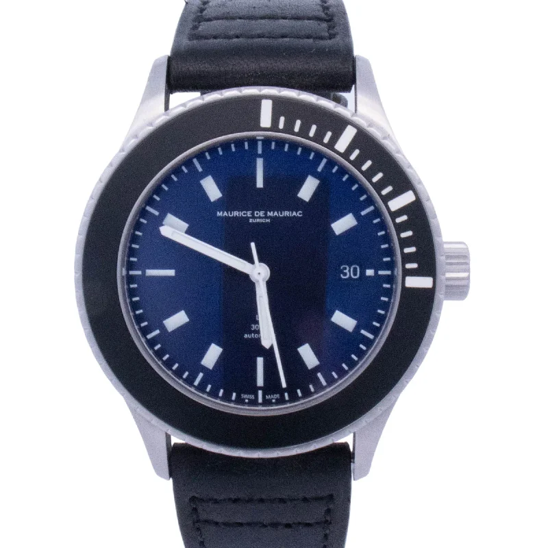 Maurice De Mauriac Deep Blue L2 42mm Stainless Steel Blue Stick Dial Watch Reference# L2