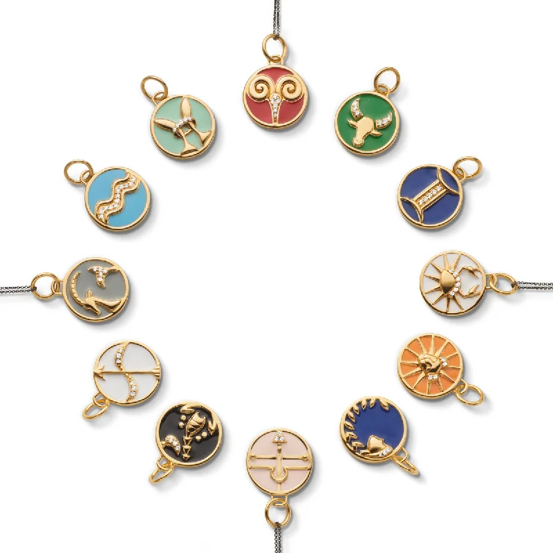 Mini Zodiac Enamel Vermeil Charms