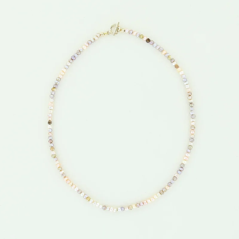 Minimalist Fresh Water Pearl Necklace, Blush