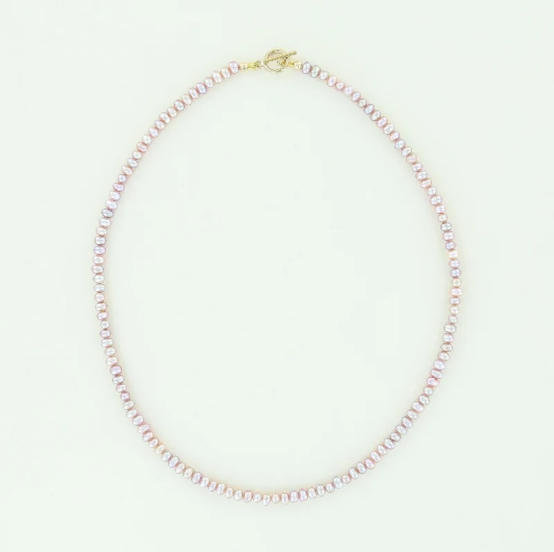 Minimalist Fresh Water Pearl Necklace, Pink