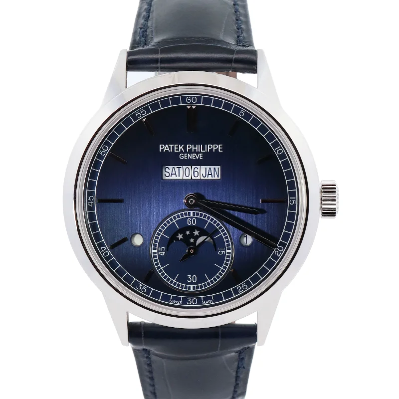 Patek Philippe Perpetual Calendar Platinum 41mm Blue Stick Dial Watch Reference#: 5236P-001