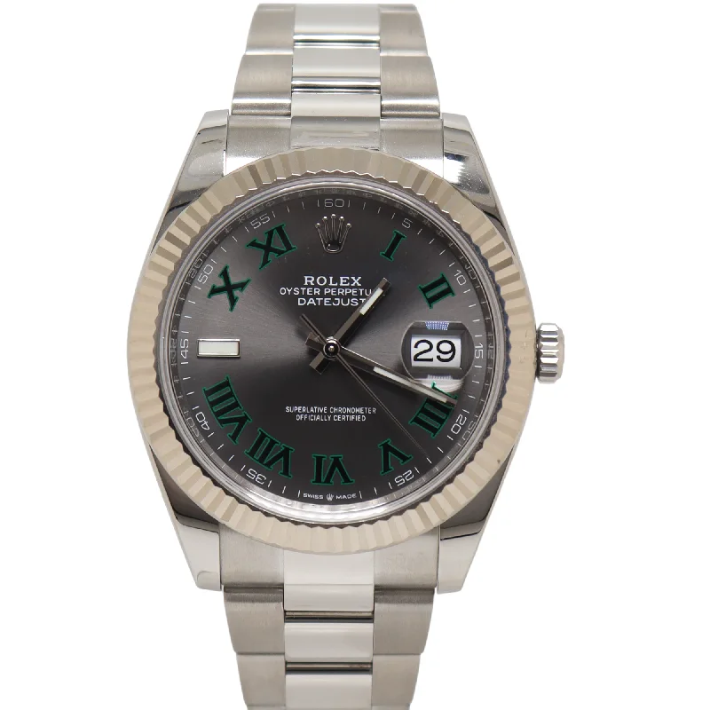 Rolex Datejust 41mm Stainless Steel Wimbledon Dial Watch Reference# 126334