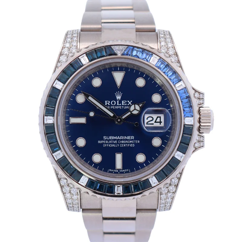 Rolex Submariner Date 40mm White Gold Blue Dot Dial Watch Reference# 116659SABR