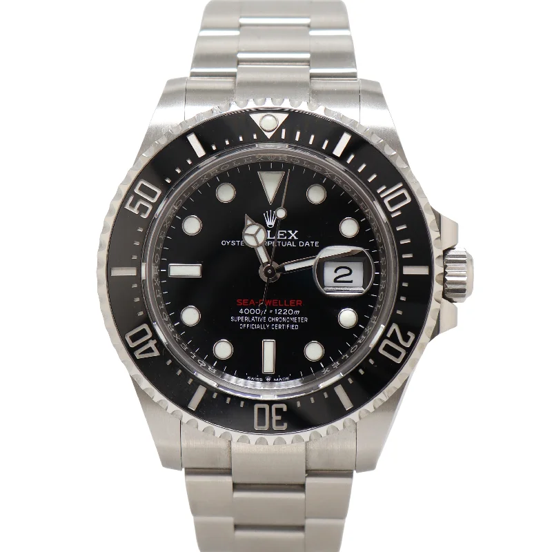 Rolex Sea-Dweller 43mm Stainless Steel Black Dot Dial Watch Reference# 126600