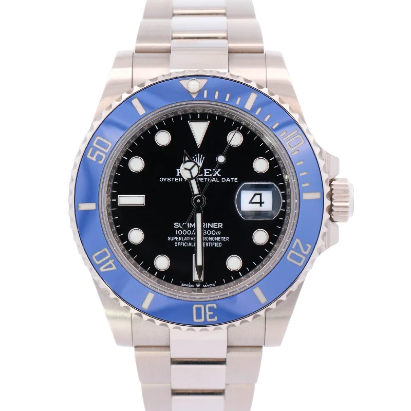 Rolex Submariner Date "Cookie Monster" 41mm 18k White Gold Black Dot Dial Watch Reference# 126619LB