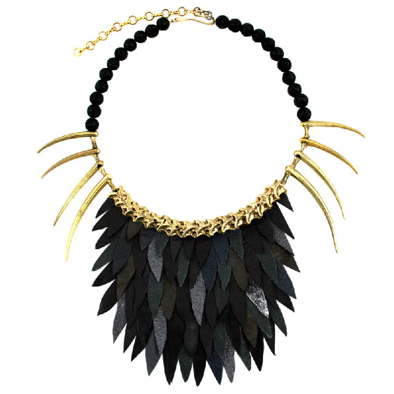 Short Black Fish Scale Necklace