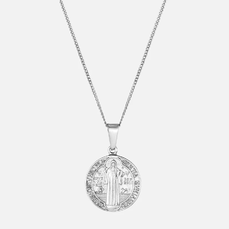 "ST BENEDICT" PENDANT - WHITE GOLD