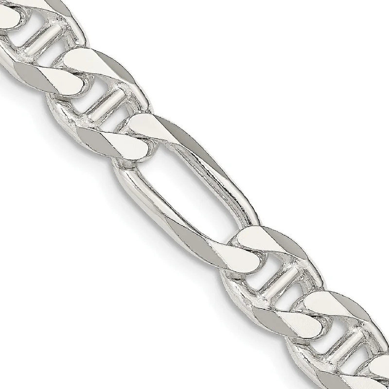 Sterling Silver 22-inch 7.75MM Figaro Anchor Link Chain