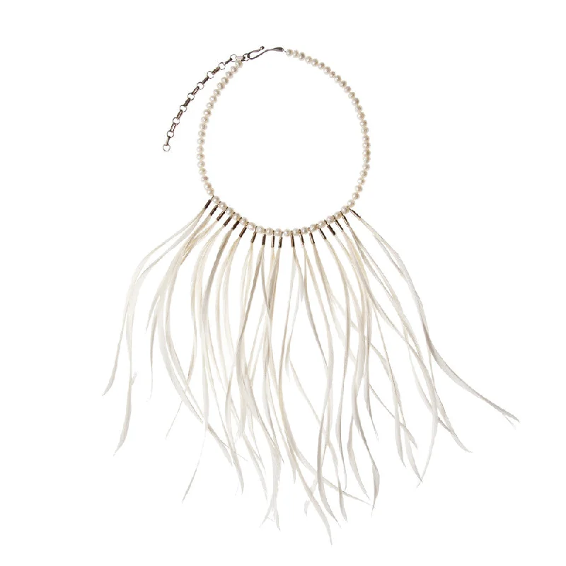 White Feather Necklace