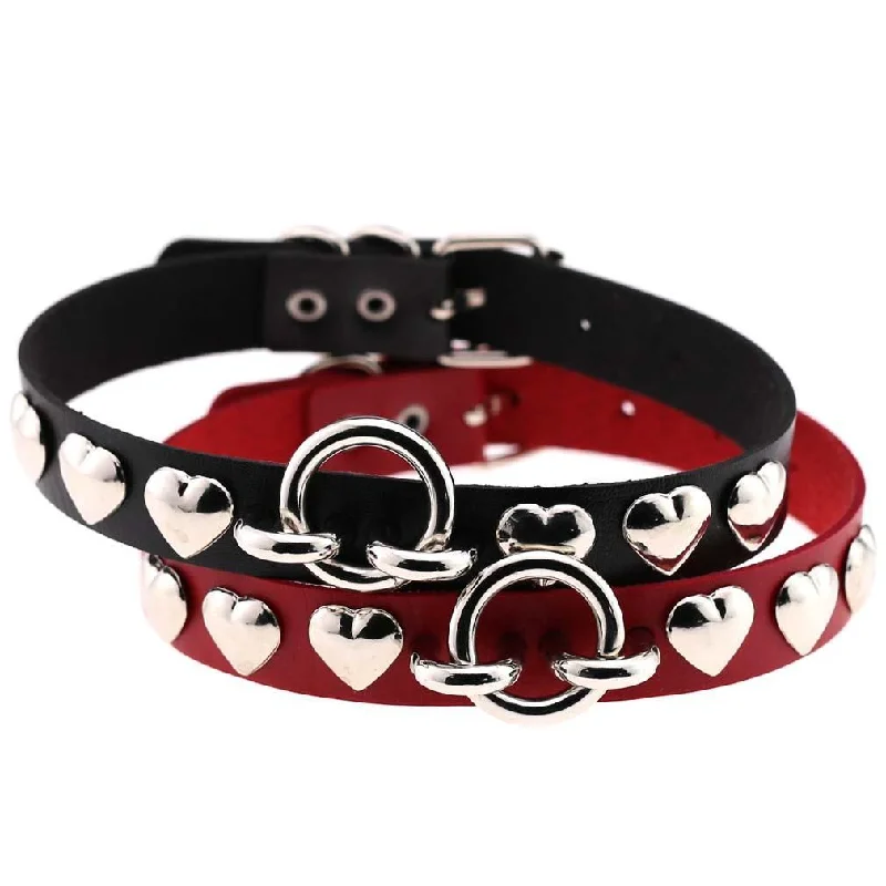 Women's Punk Heart Rivet Choker