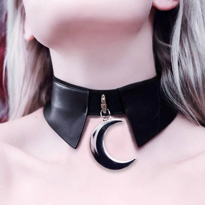 Women's Punk Moon Design Chokers