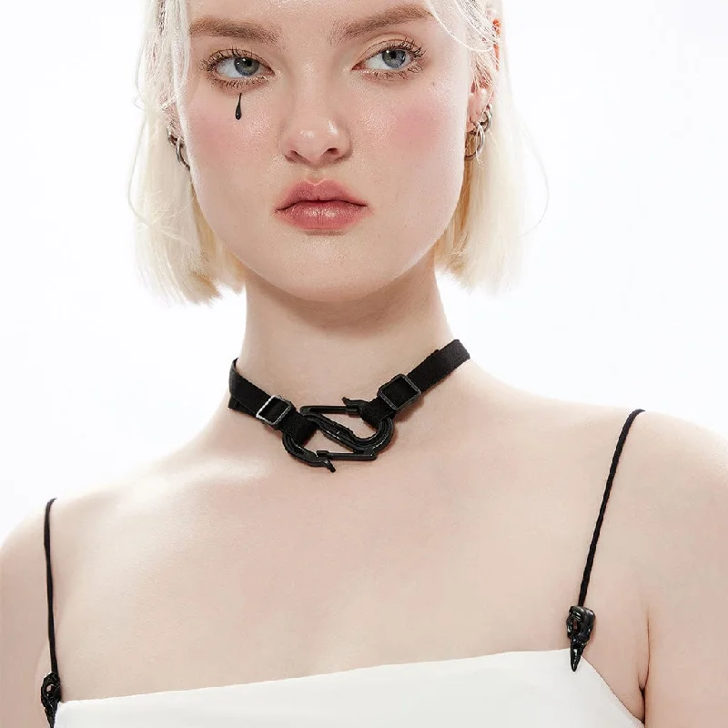 Women's Punk S-shaped Adjustable Choker with Belt