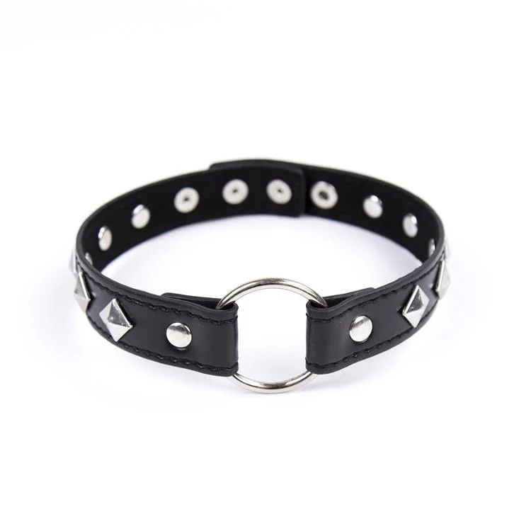 Women's Punk Square Rivet Black Choker