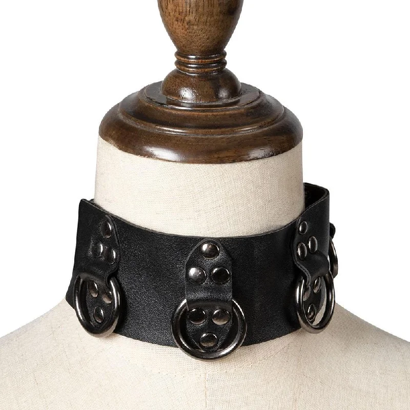 Women's Steampunk Annuli Nailed Buckle Choker