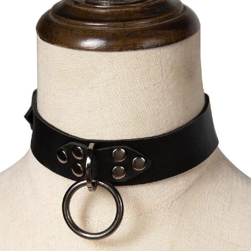 Women's Steampunk Annulus Nailed Buckle Choker