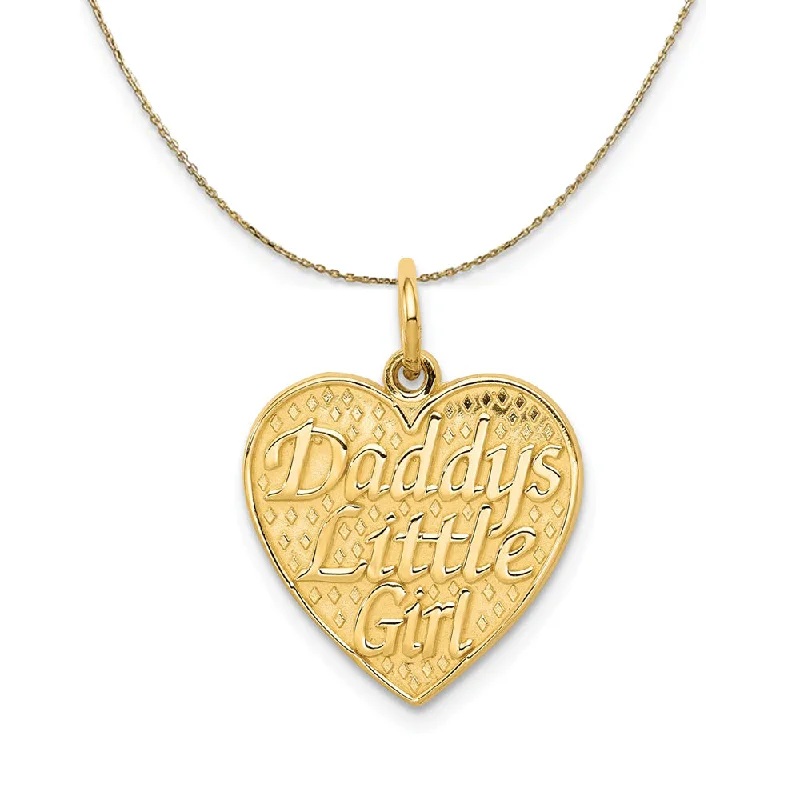 14k Yellow Gold Daddy's Little Girl Heart Necklace