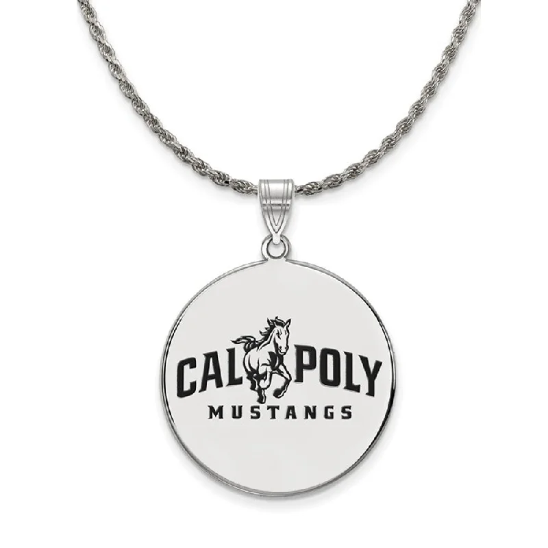 Sterling Silver Cal Polytechnic State XL Enamel Necklace