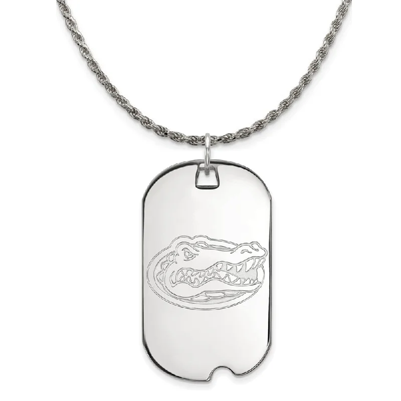 Sterling Silver U. of Florida Large Dog Tag Pendant Necklace