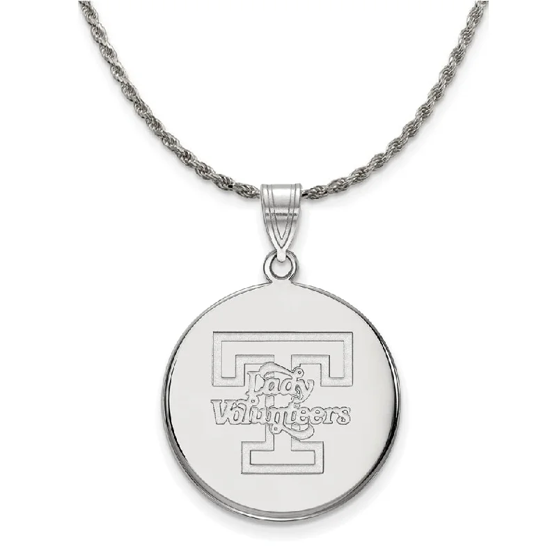 Sterling Silver U. of Tennessee Large Lady Vols Disc Necklace