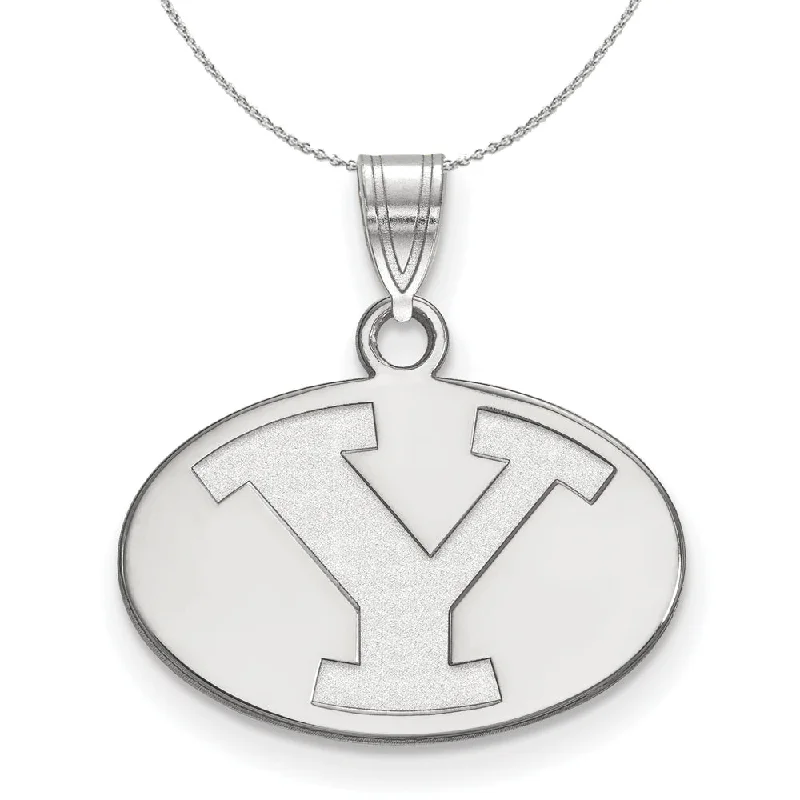 Sterling Silver Brigham Young U Small Initial Y Necklace