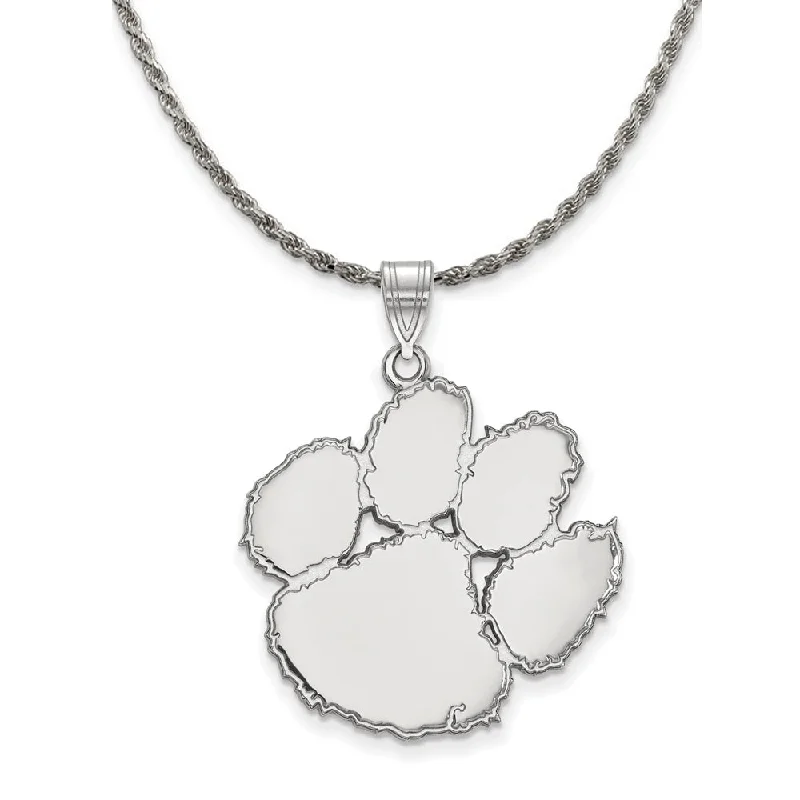 Sterling Silver Clemson U XL Pendant Necklace