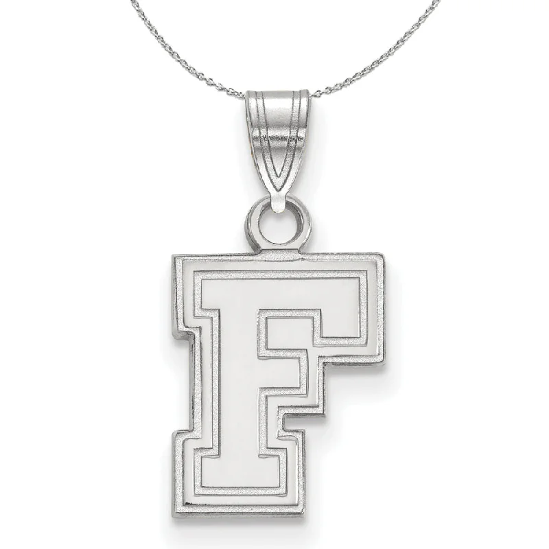 Sterling Silver Fordham U Small Pendant Necklace