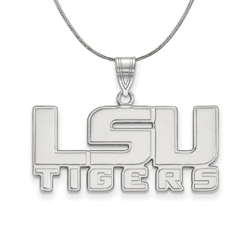 Sterling Silver Louisiana State Medium Necklace