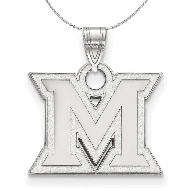 Sterling Silver Miami U Small Initial M Necklace