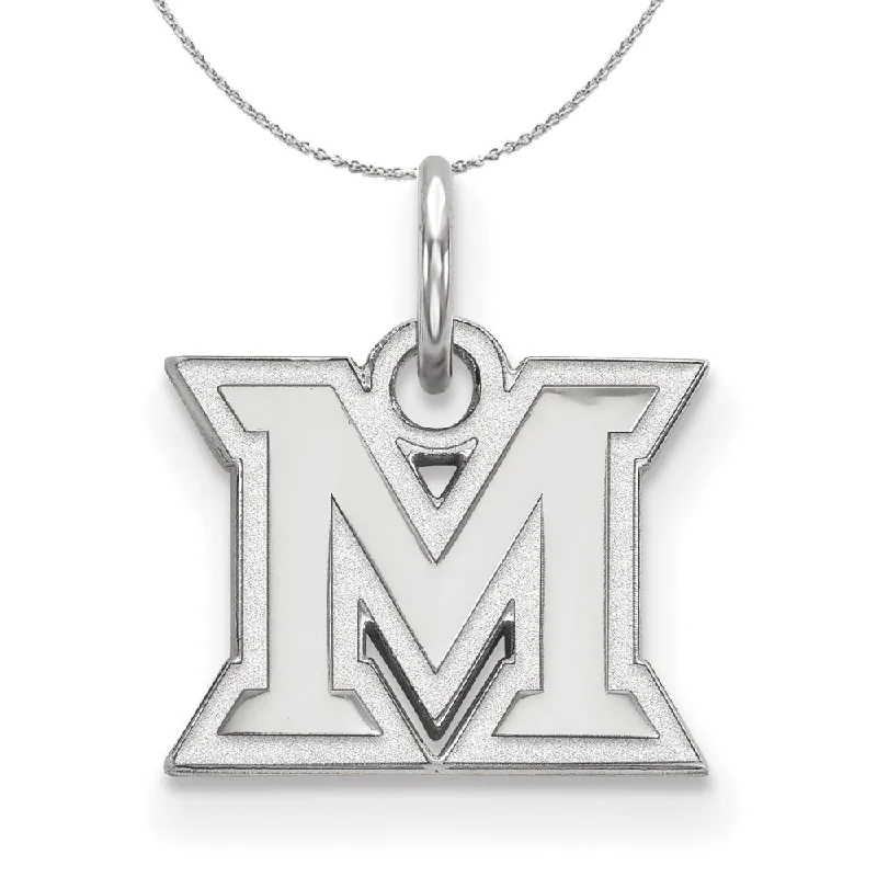 Sterling Silver Miami U XS (Tiny) Initial M Pendant Necklace