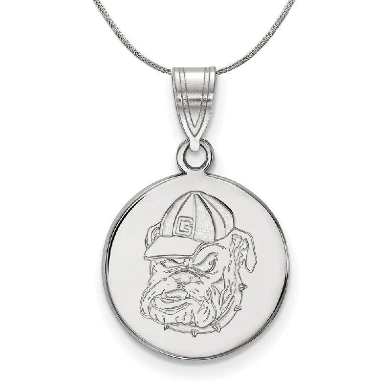 Sterling Silver U. of Georgia Medium Pendant Necklace