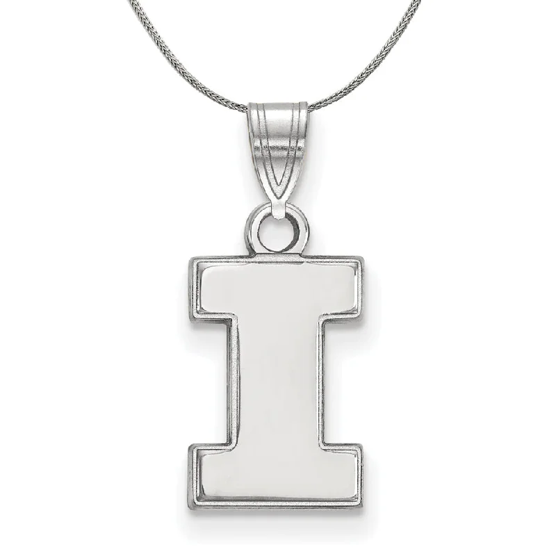 Sterling Silver U. of Illinois Small Initial I Necklace