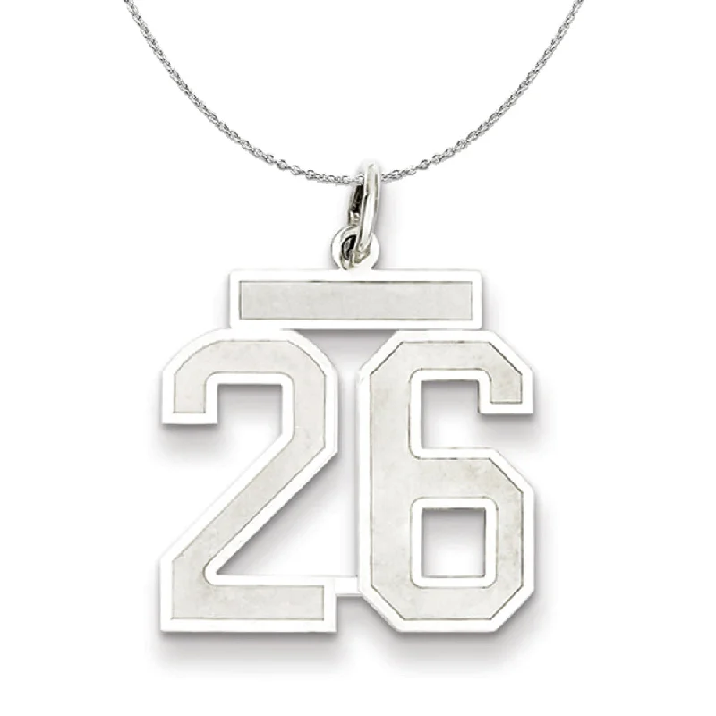 Sterling Silver, Jersey Collection, Medium Number 26 Necklace