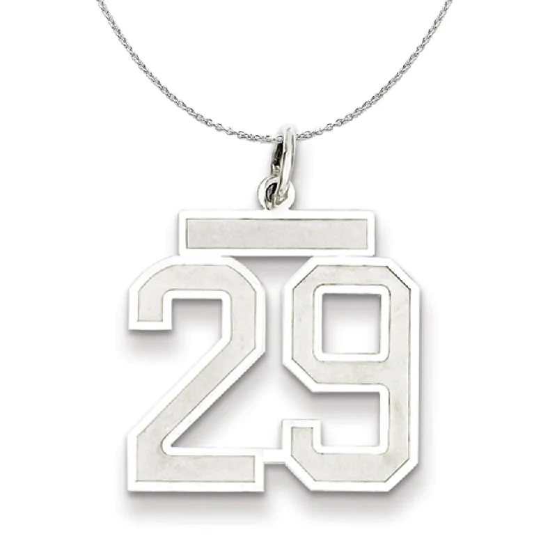 Sterling Silver, Jersey Collection, Medium Number 29 Necklace