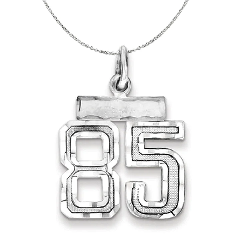 Sterling Silver, Varsity Collection, Small D/C Number 85 Necklace