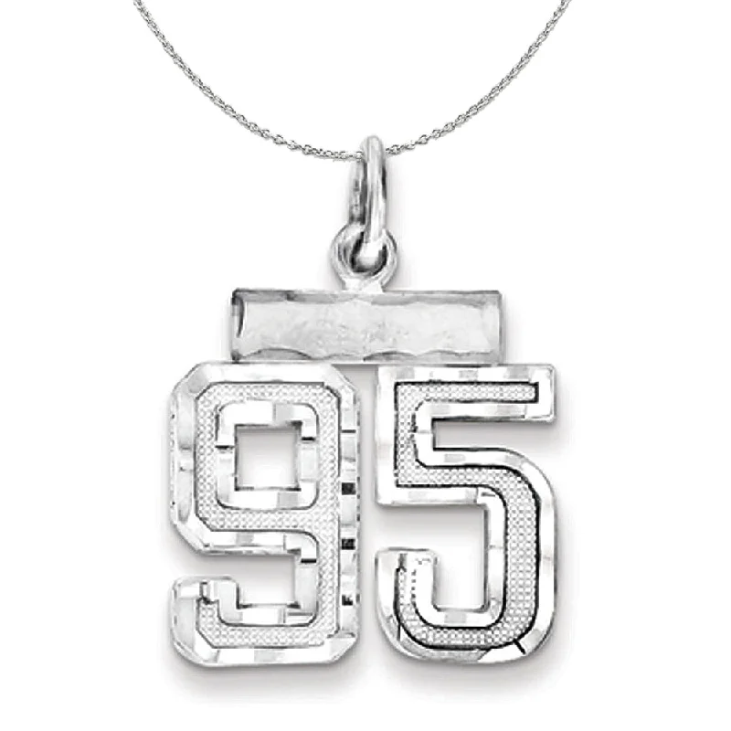 Sterling Silver, Varsity Collection, Small D/C Number 95 Necklace