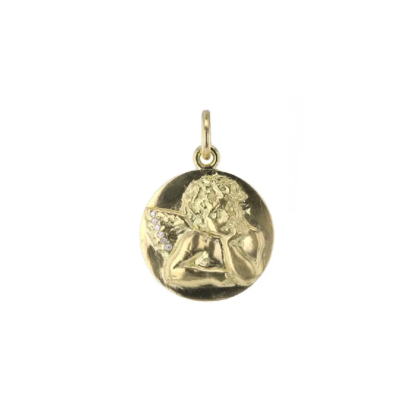 0.02 ctw Diamond Cherub Medallion Pendant