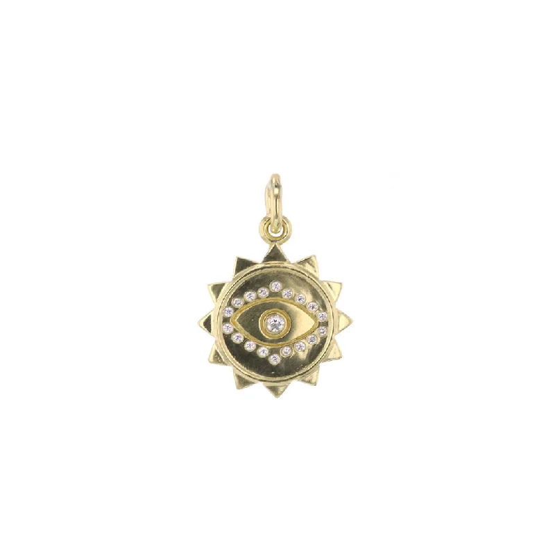 0.12 ctw Diamond Protection Eye Medallion Pendant