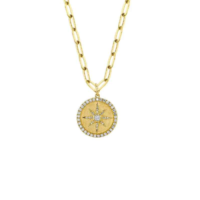 0.43 ctw Diamond Star Disc Necklace