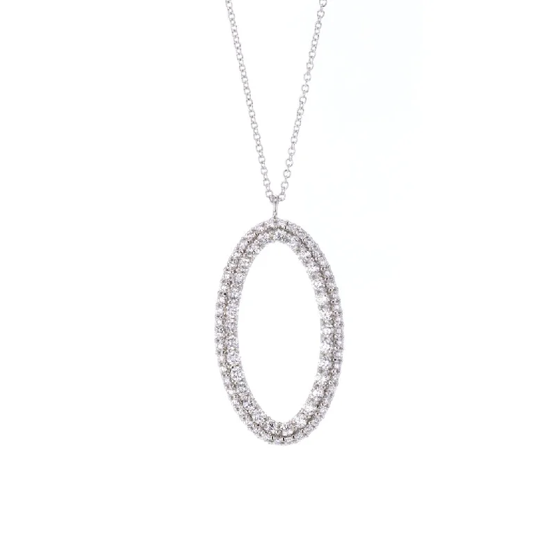 1.25 ctw Diamond Open Oval Pendant Necklace