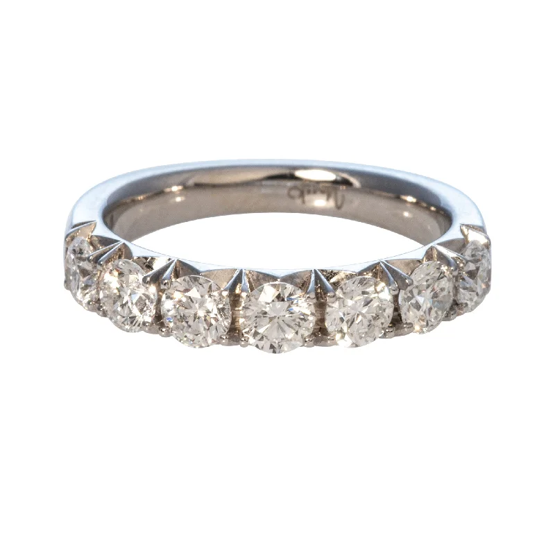 1.4ctw Diamond 7-Stone 14K White Gold Halfway Band