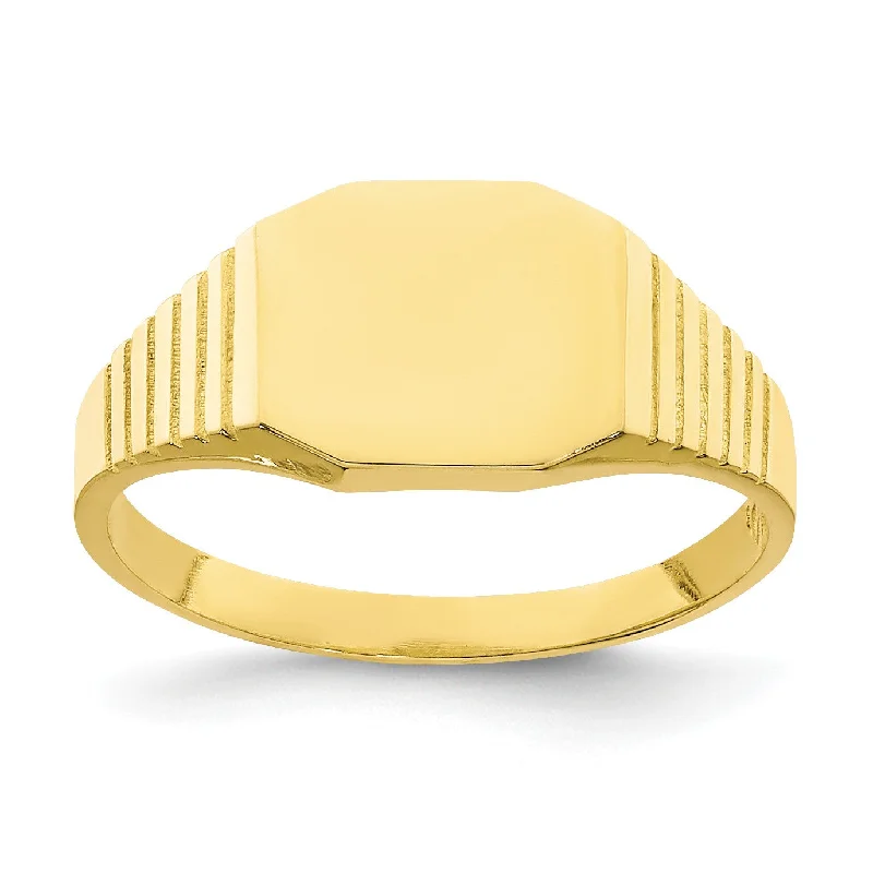 10KT Yellow Gold Childrens Signet Ring; Size 1.5