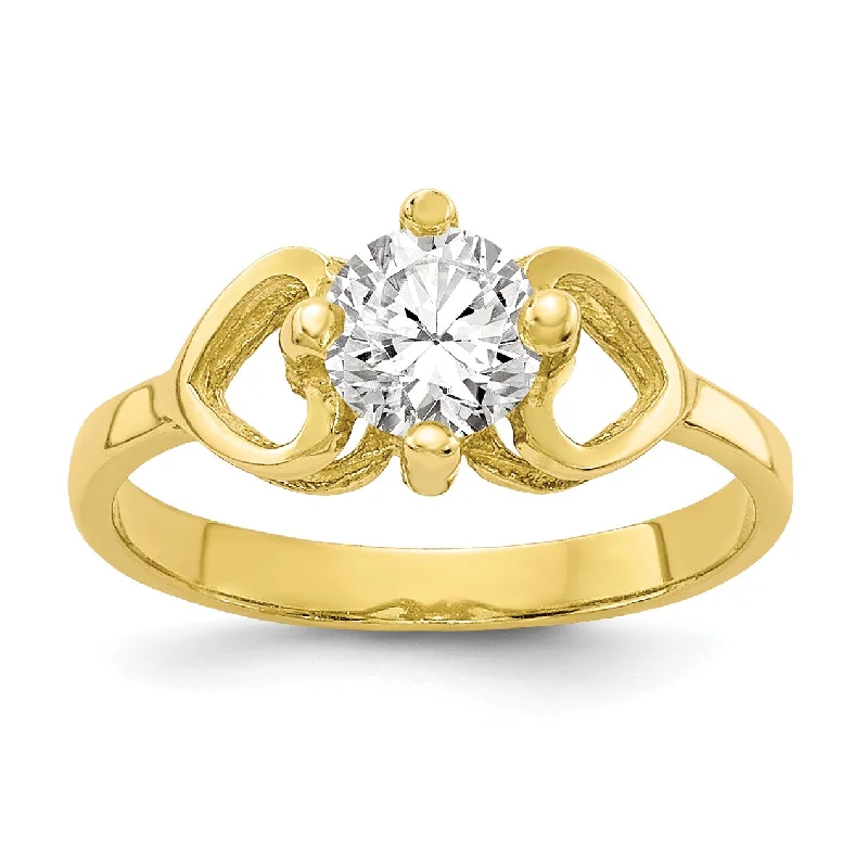 10KT Yellow Gold Cubic Zirconia Baby Ring; Size 1