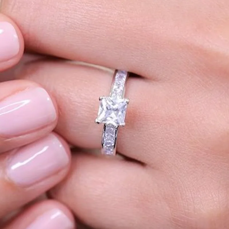 14 K White Gold Princess-Cut Solitaire Engagement Rings To Your Special One