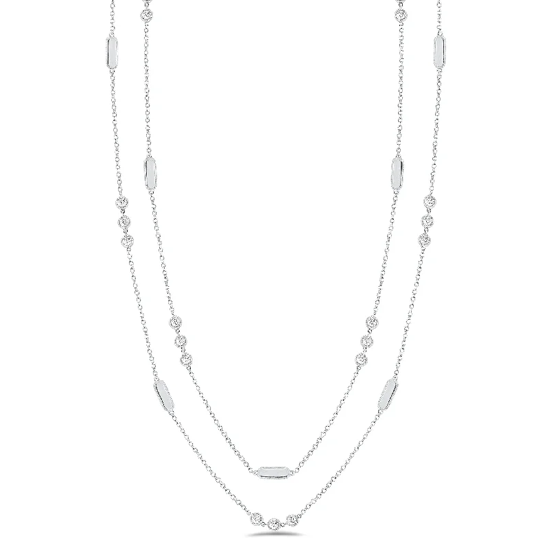 Layered Diamond Station Necklace