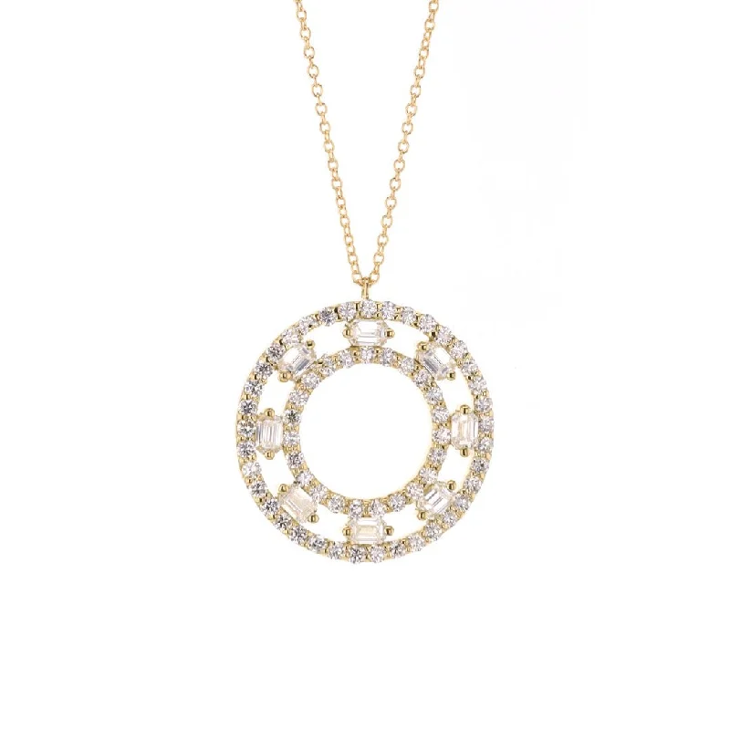 2.30 ctw Diamond Open Circle Pendant Necklace