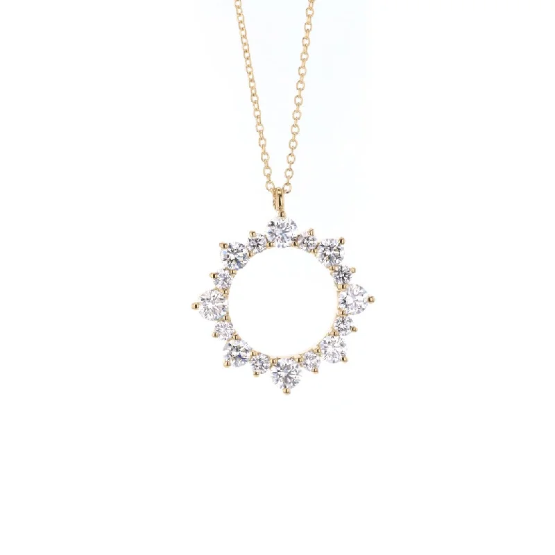 2.40 ctw Diamond Open Circle Pendant Necklace